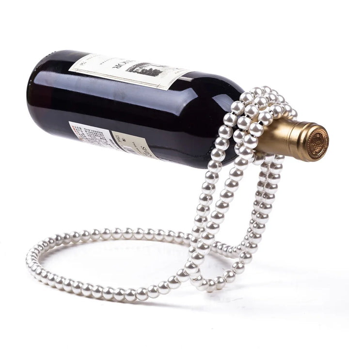 Creative pearl necklace wine bottle holder