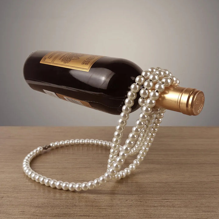 Creative pearl necklace wine bottle holder