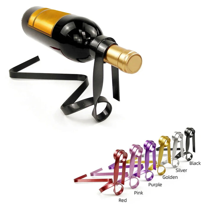 Colorful ribbon iron wine bottle holder