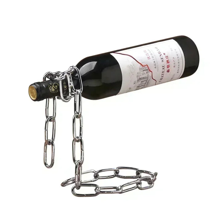 Iron chain wine bottle holder